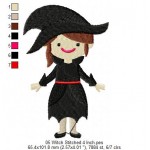 05 Witch Stitched 4 Inch Embroidery Design