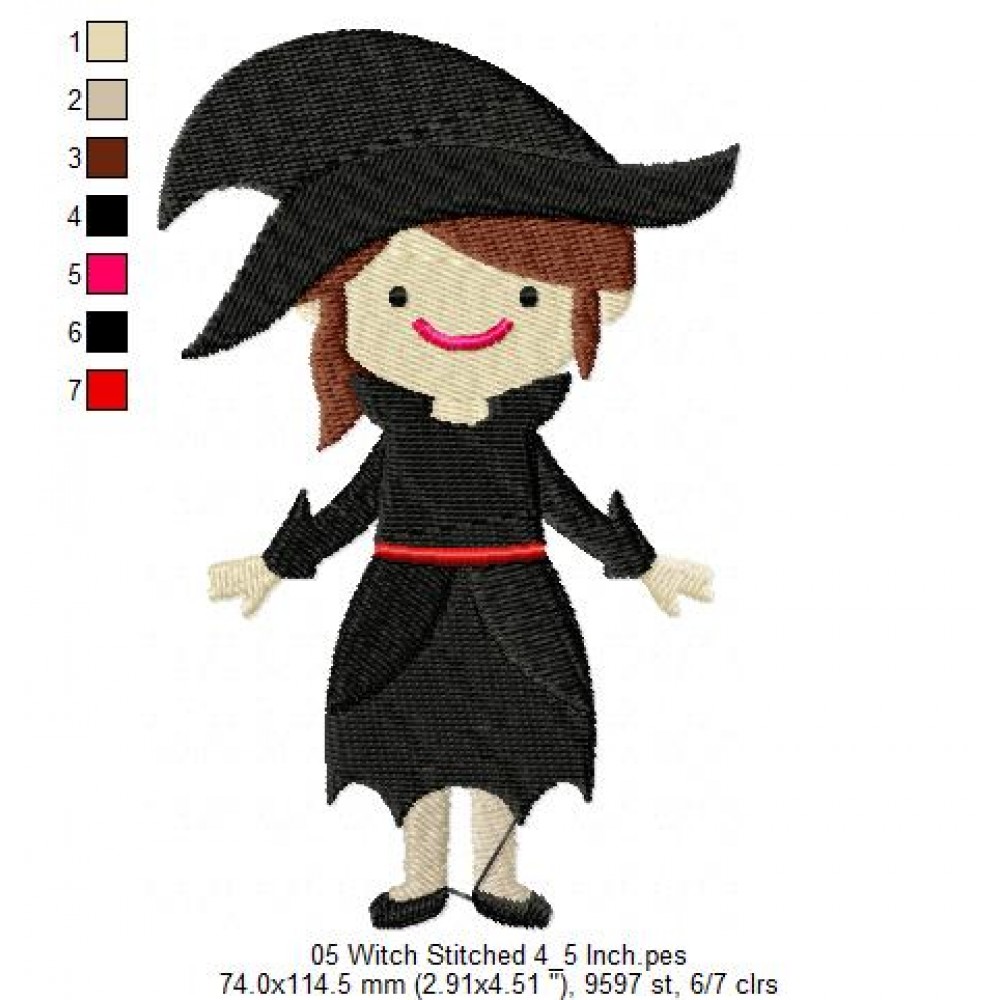 05 Witch Stitched 4_5 Inch Embroidery Design