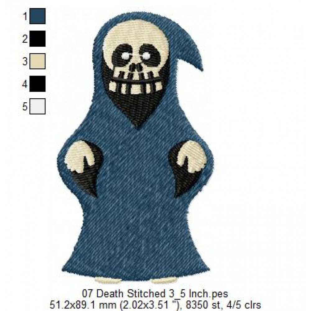 07 Death Stitched 3_5 Inch Embroidery Design