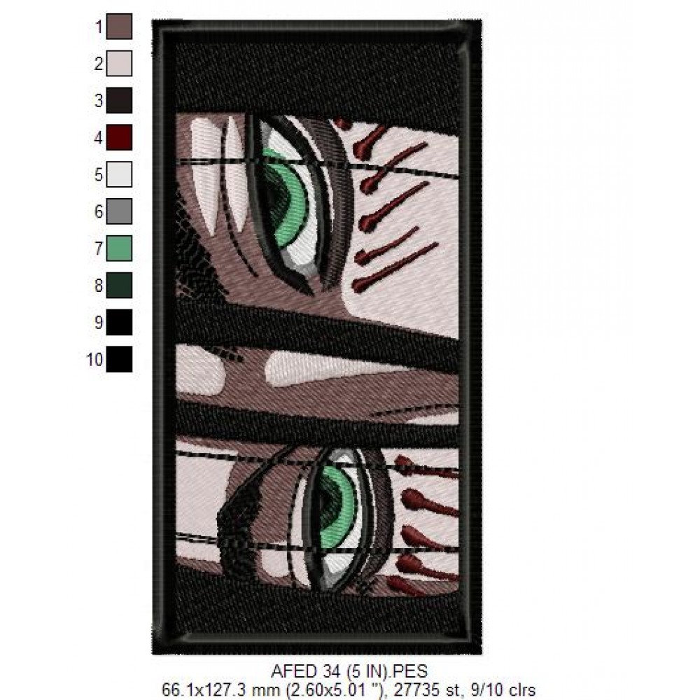 Anime Eyes Embroidered Patch Design