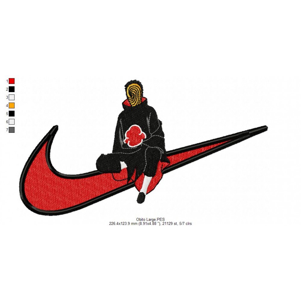 Anime Nike Swoosh Character Design Embroidery Pattern